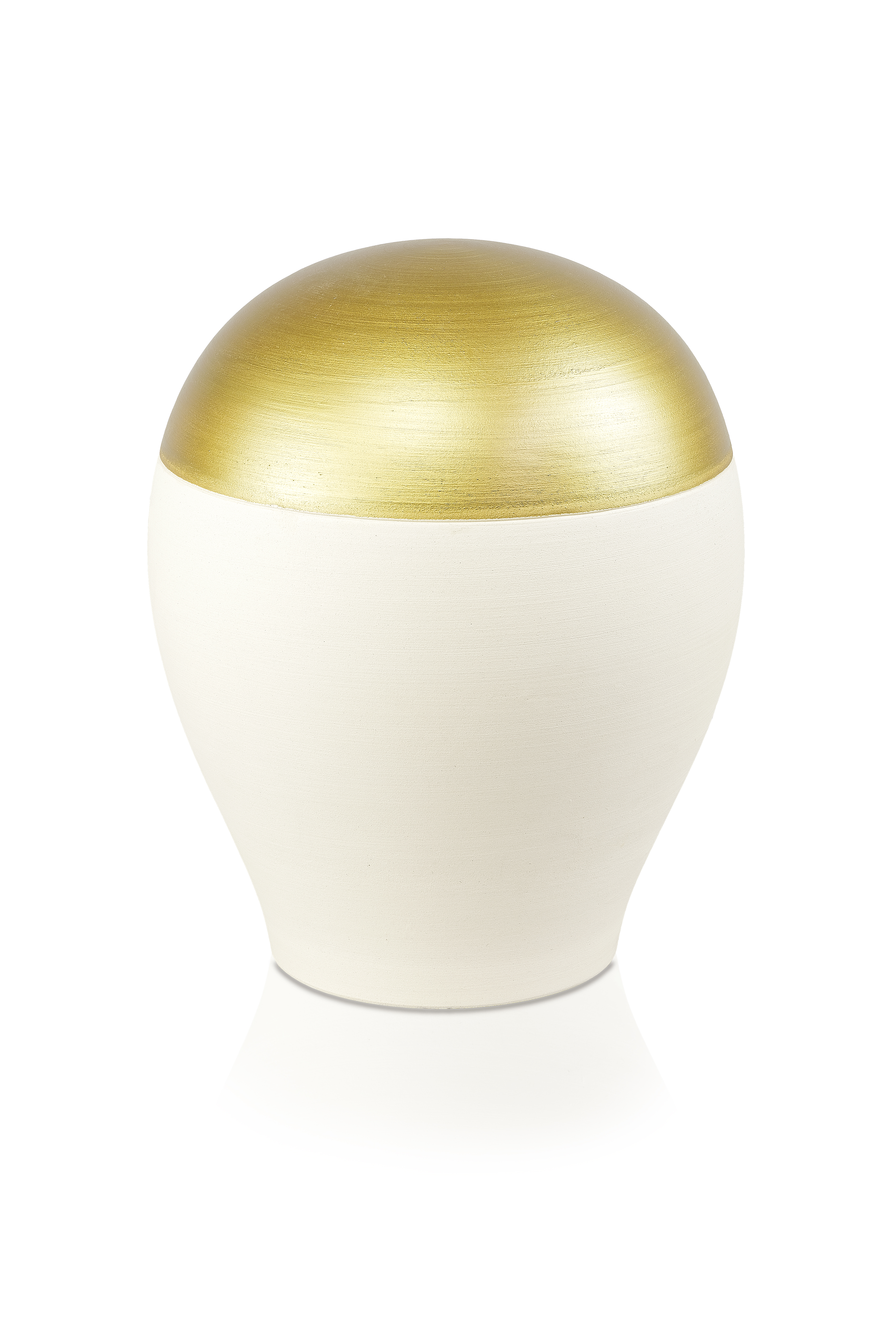 Keramikurne Moon, weiss/gold