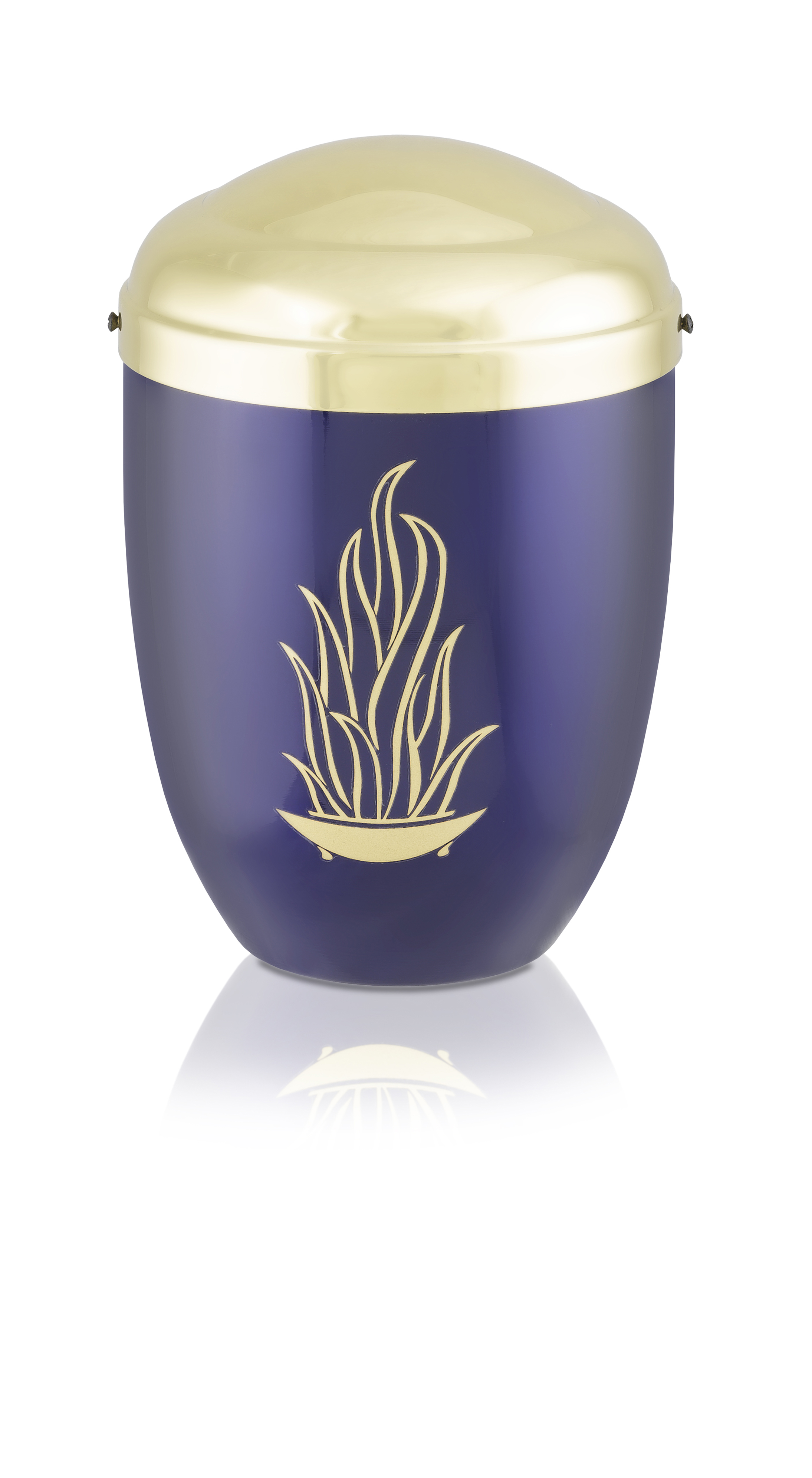 Kupferurne, Flamme, blau