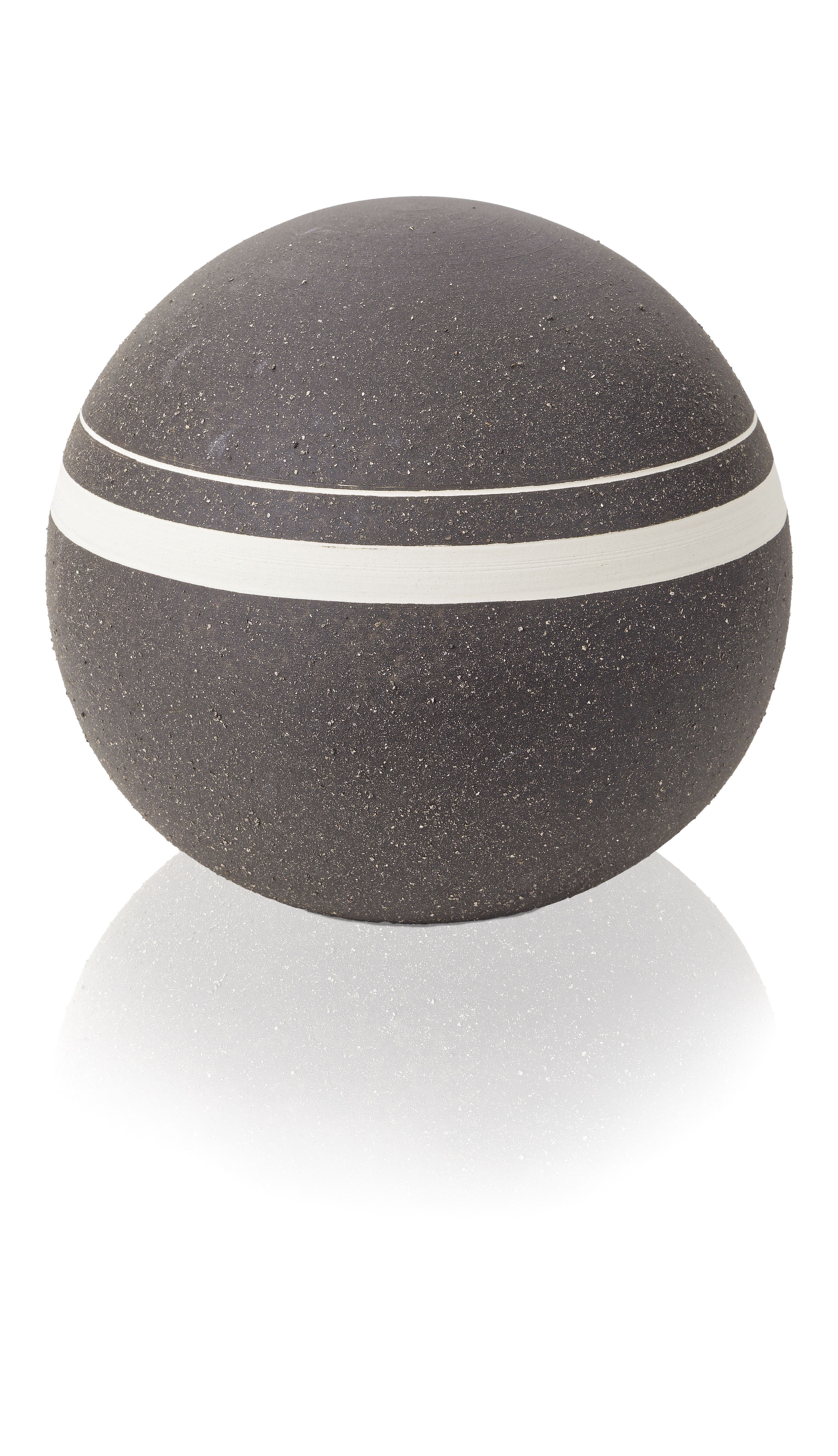 Keramikurne Kugel, Steinoptik schwarz/weiss gestreift