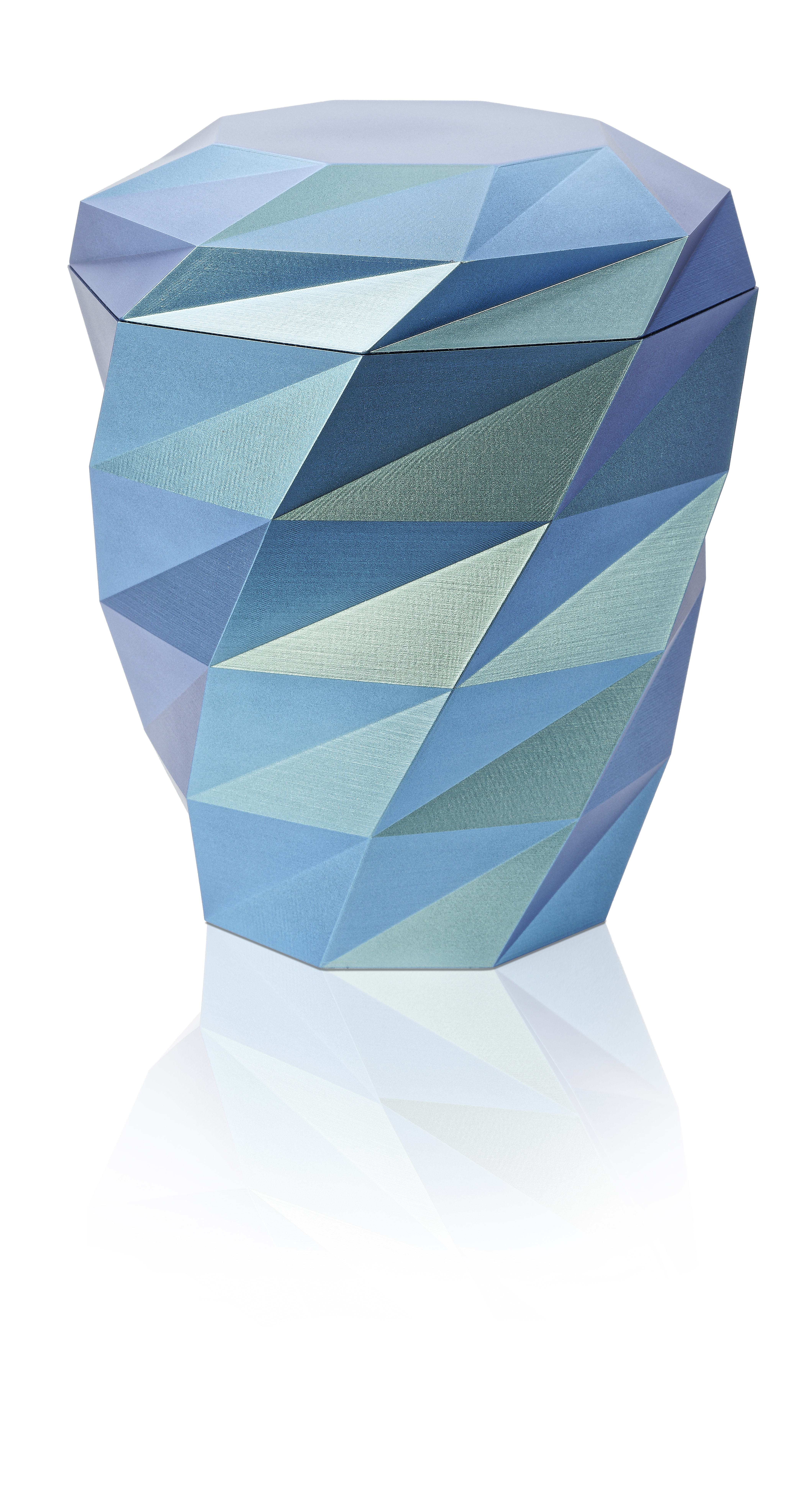Ökourne, 3D-Druck, Effektlack mintgrün azorenblau