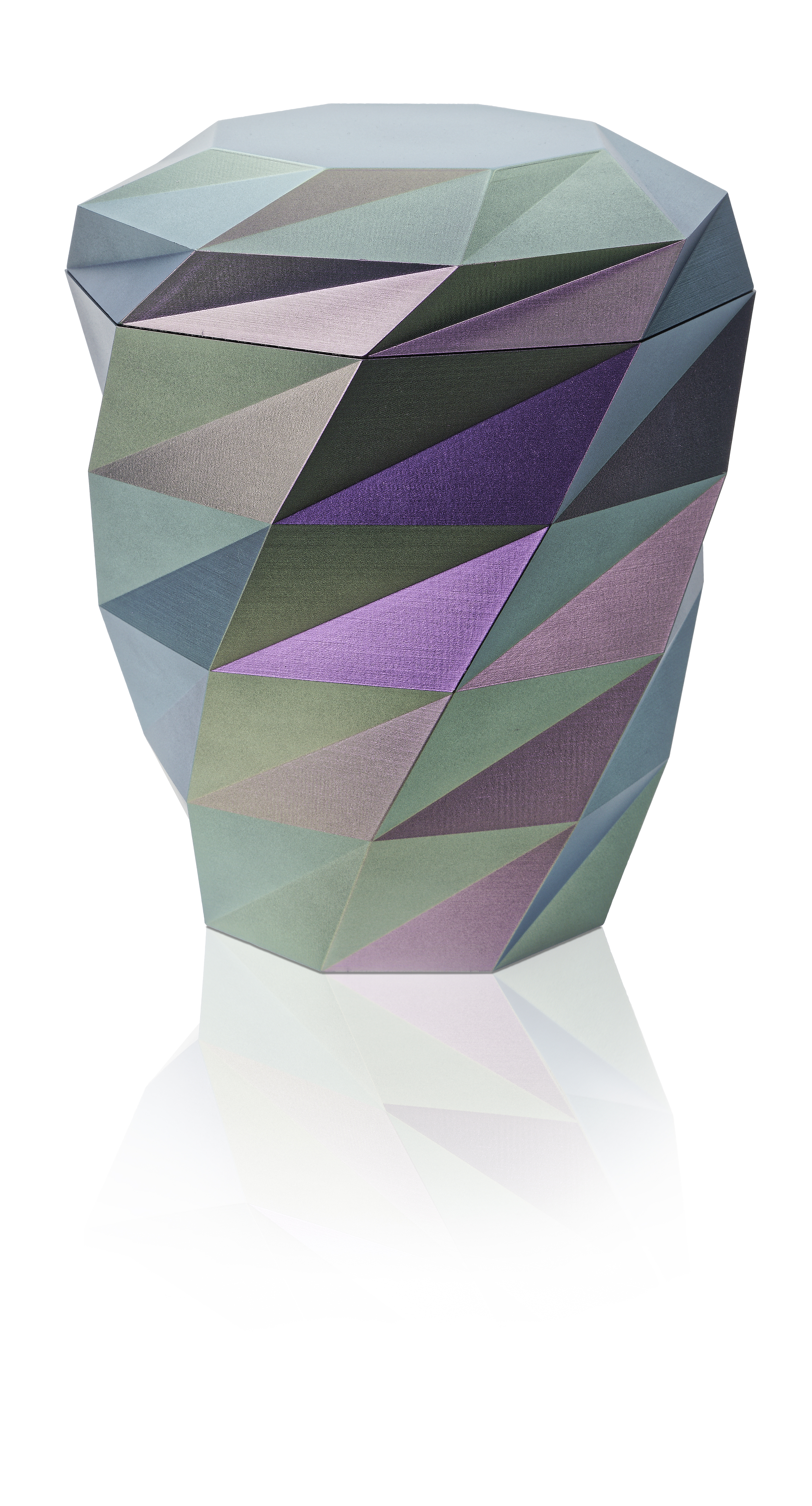 Ökourne, 3D-Druck, Effektlack magentarot fjordgrün