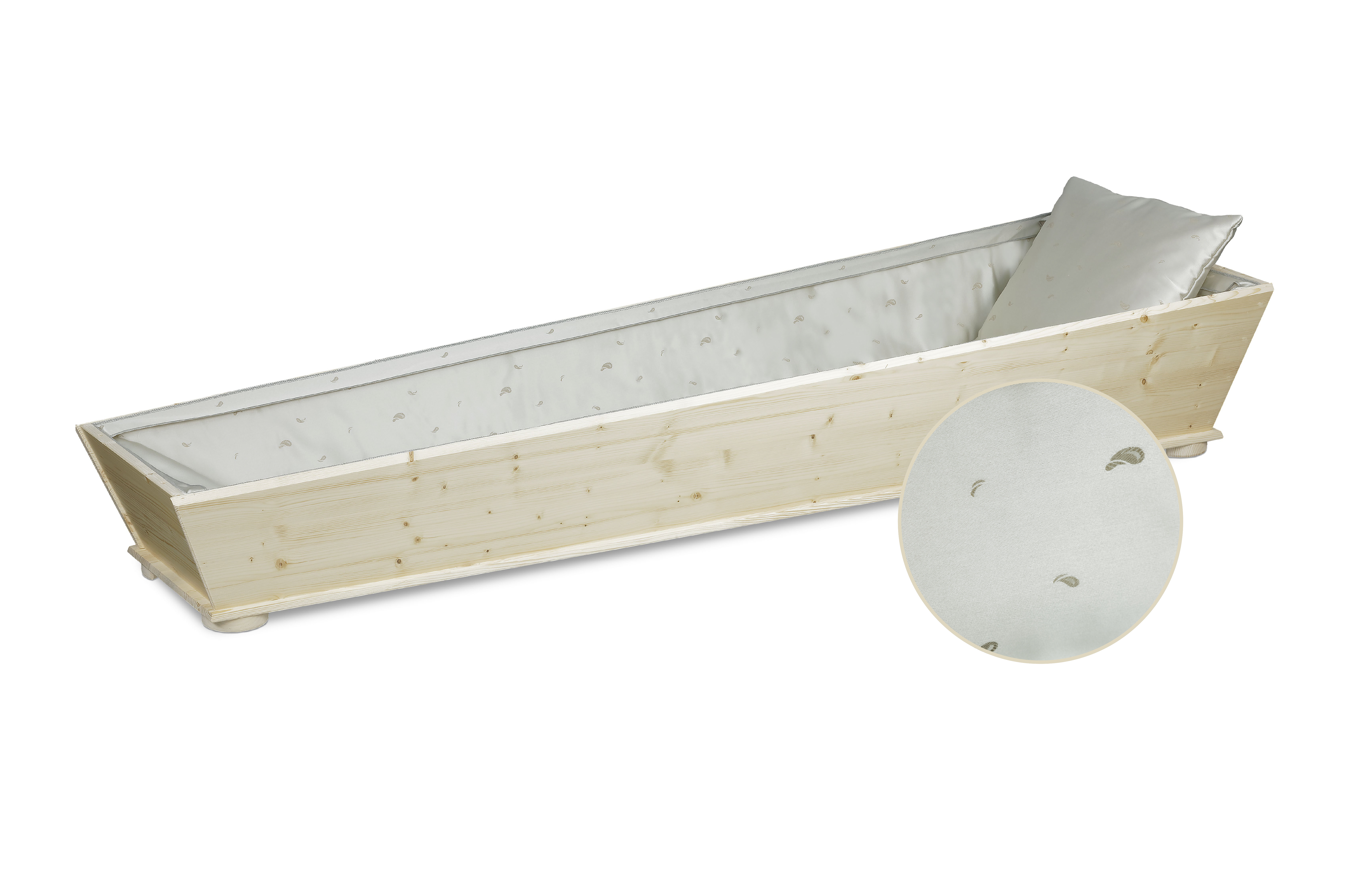 Baumwoll-Auspolsterung beige mit Federn