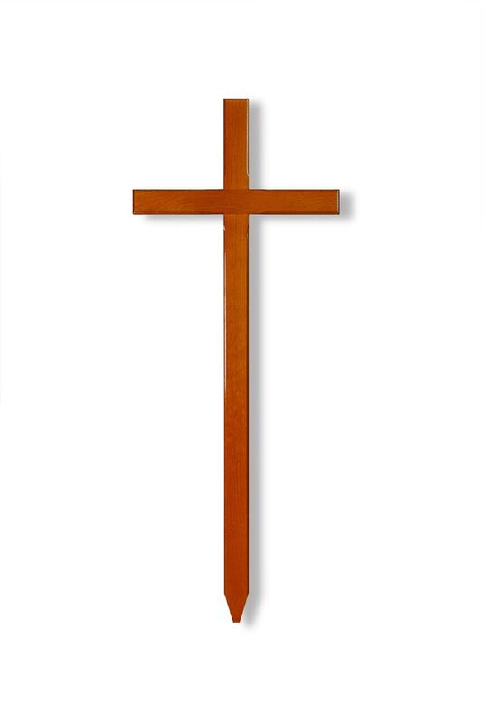 Grabkreuz Weymouthföhre profiliert, rotbraun (67mm)