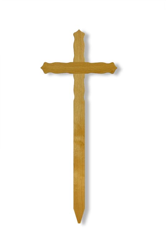 Grabkreuz Eiche geschweift (87mm)