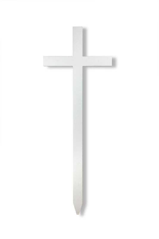 Grabkreuz Abachi weiss (60mm)