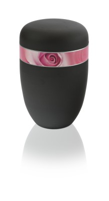 Stahlurne, Rosenblüte, schwarz