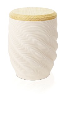 3D Keramikurne Inspiration, Deckel Tanne, creme