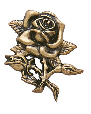 Emblem für Holzurne: Rosenblüte
