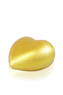 Keramikurne Herz, gold, mittel