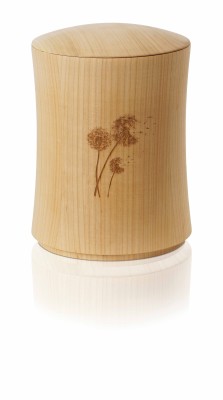 Holzurne, Kirschbaum mit Pusteblume