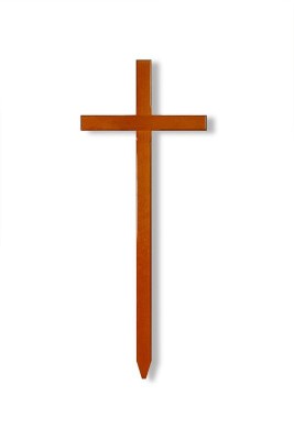 Grabkreuz Weymouthföhre profiliert, rotbraun (67mm)
