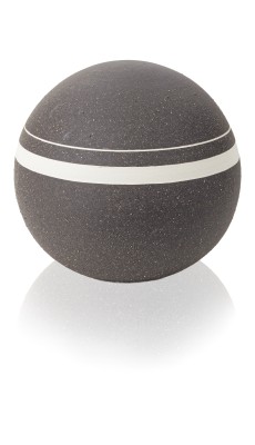 Keramikurne Kugel, Steinoptik schwarz/weiss gestreift