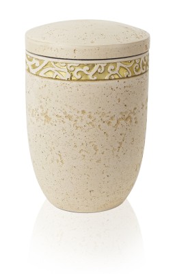 Ökourne, Steinoptik, terracotta mit Goldband