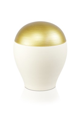 Keramikurne Moon, weiss/gold