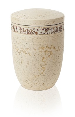 Ökourne, Steinoptik, terracotta mit Weinlaubband