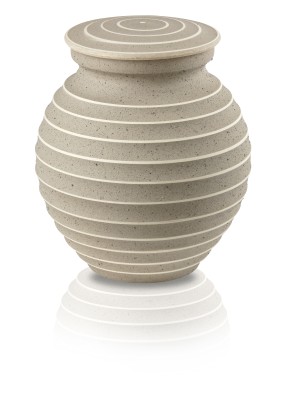 Keramikurne, Sandsteinoptik, gerillt