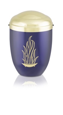 Kupferurne, Flamme, blau
