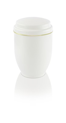 Stahlurne, Goldband, weiss, 3.0 L